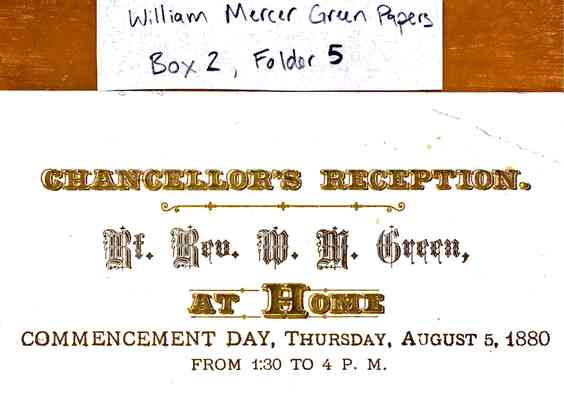 William Mercer Green Papers Box 2 Folder 5 Document 8