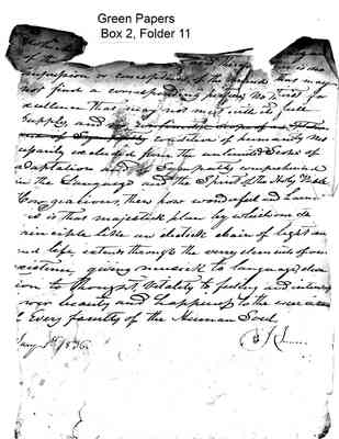 William Mercer Green Papers Box 2 Folder 11 Document 9