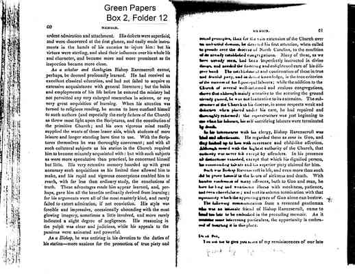 William Mercer Green Papers Box 2 Folder 12 Document 2