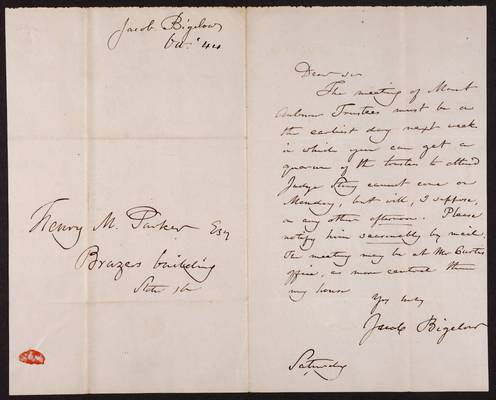 1844-10 Jacob Bigelow to Henry M. Parker, 1831.014.003-003