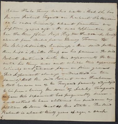 Sworn statement of Anne Taney concering the status of Robert (Toogood) Patterson, 1810