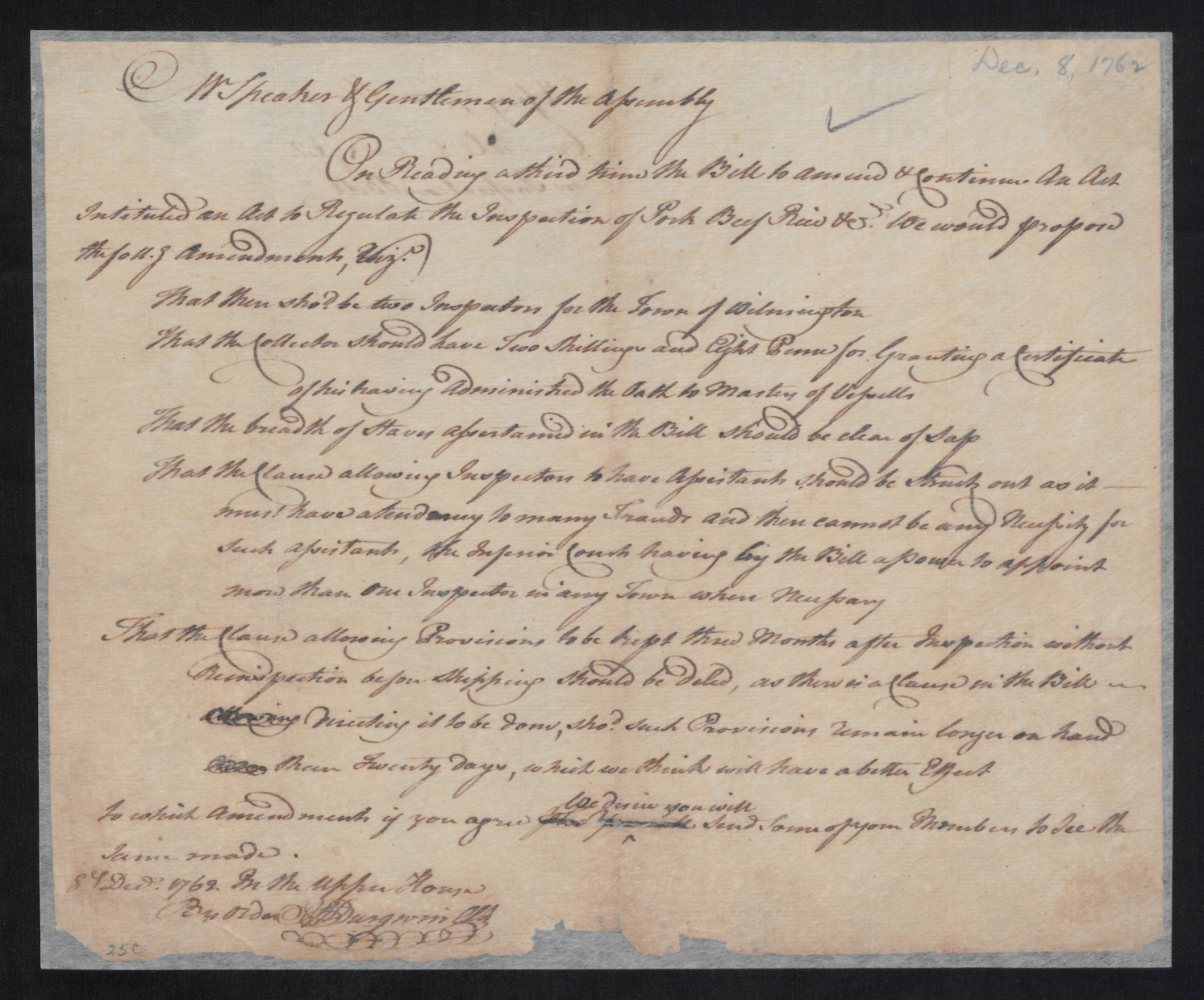 General Assembly Session Records (1760-1762)