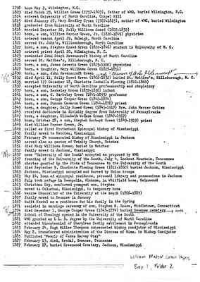 William Mercer Green Papers Box 1 Folder 2 Biographical Data Document 29