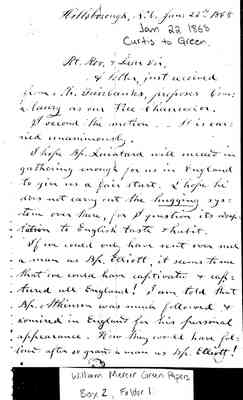 William Mercer Green Papers Box 2 Folder 1 Jan.-Feb. 1868 Document 11