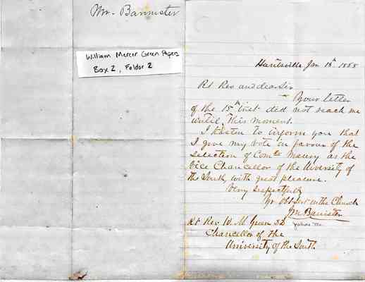 William Mercer Green Papers Box 2 Folder 2 Jan.-Feb. 1868 Document 6