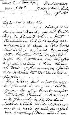 William Mercer Green Papers Box 2 Folder 2 Jan.-Feb. 1868 Document 20