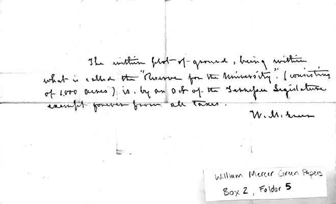 William Mercer Green Papers Box 2 Folder 5 Document 1