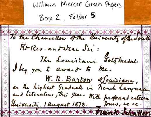 William Mercer Green Papers Box 2 Folder 5 Document 7