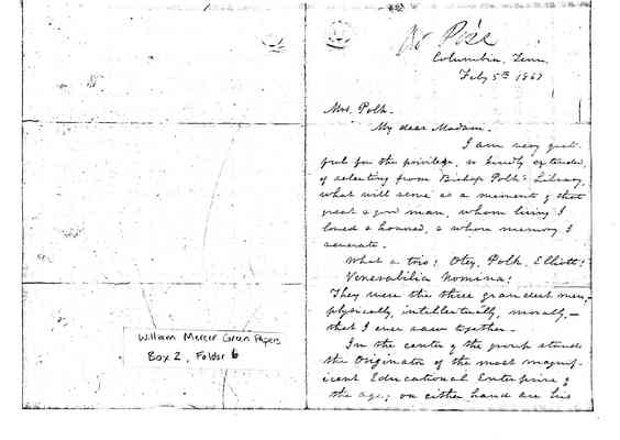 William Mercer Green Papers Box 2 Folder 5 Document 3