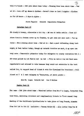 Diary 58-1: September 15-30, 1884 - preliminary transcript
