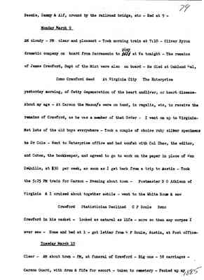 Diary 58-7: March 1-22, 1885 - preliminary transcript