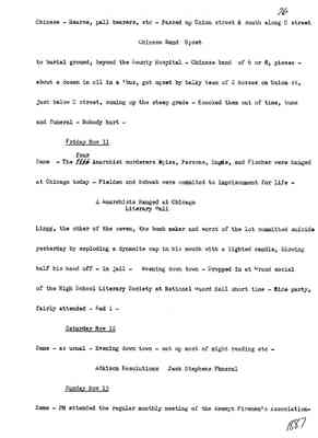 Diary 62-8: November, 1887 - preliminary transcript