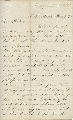 Houghton Letter 1863-03-03 Page 1