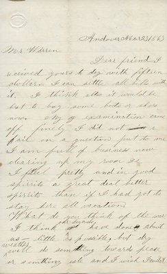 Houghton Letter 1863-03-23 Page 1