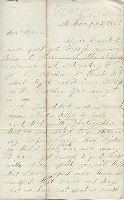 Houghton Letter 1863-07-28 Page 1