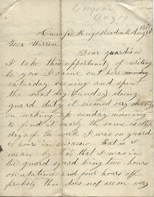 Houghton Letter 1863-08-14 Page 1