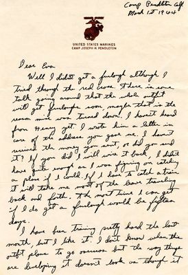 Letter from Jewell H. Spears to Eva S. Moorefield, Mar. 1, 1944