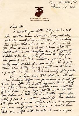 Letter from Jewell H. Spears to Eva S. Moorefield, Mar. 14, 1944