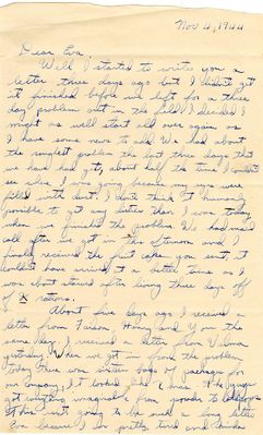 Letter from Jewell H. Spears to Eva S. Moorefield, Nov. 4, 1944