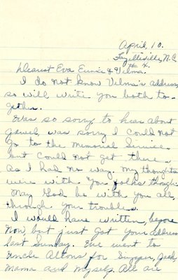 Letter from Cora McArthur to Eva S. Moorefield, Apr. 10, 1945