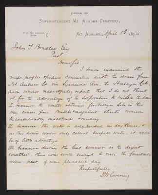 1874-04-08 Superintendent Lovering to President Bradlee, 1831.033.002