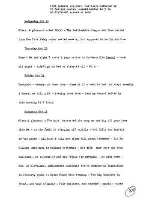 Diary 74-10: October, 1898 - preliminary transcript
