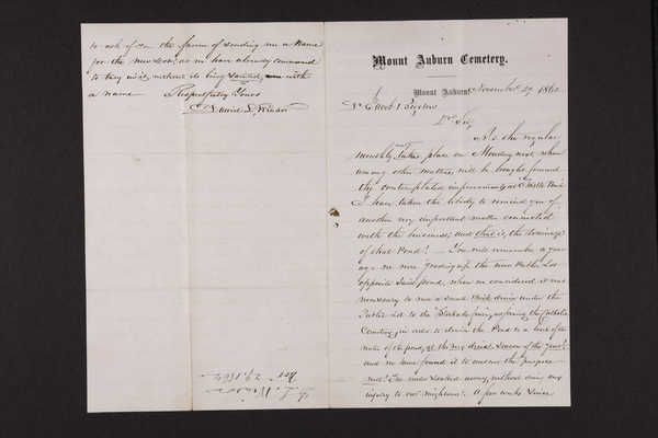 1862-11-29 Letter: Superintendent Winsor to Jacob Bigelow, 1831.016.001.001-005