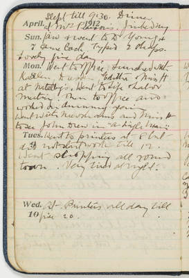 Miles Franklin pocket diary, 1912