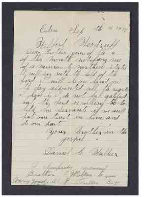 Letter from Daniel C. Walker, 15 September 1895 [LE 15011]