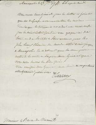 No. 109: Lettre Lauzun (Annapolis) - 1781/09/14