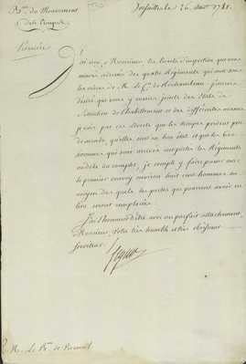 No. 143: Lettre de Ségur - Accusé réception livrets d'inspection