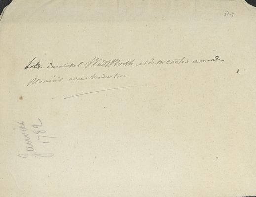 No. 1a: Lettre du Colonel Wadworth et M. Carter à B de V - 1782/01/27