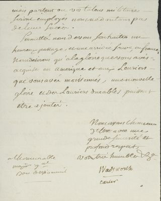 No. 2a: Traduction lettre précédente du Colonel Wadworth et M. Carter à B de V - n.d.