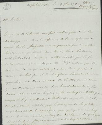 No. 99a: Brouillon lettre B de V à Ségur - 1782/09/24
