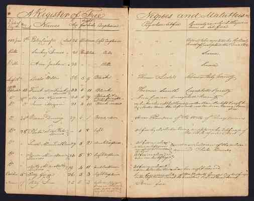 Campbell County, "Register of Free Negroes and Mulattoes", 1801-1850