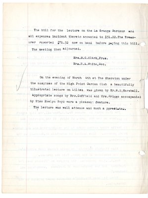 High Point Garden Club Minutes, 1928-1931 (2 of 11)