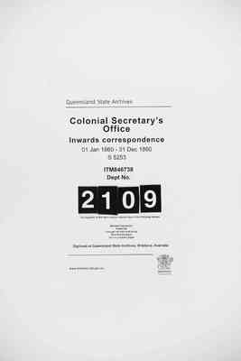 ITM846738 Colonial Secretary's Inwards Correspondence - 1860