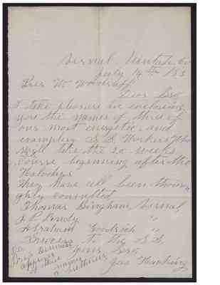 Letter from James Clair Hacking, 14 July 1893 [LE-41506]
