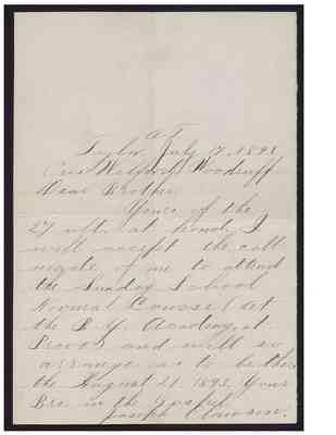 Letter from Joseph Clawson, 17 July 1893 [LE-41524]