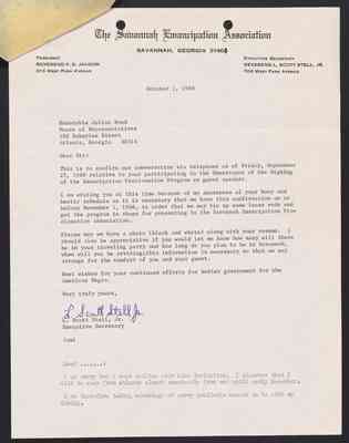 To Julian Bond from L. Scott Stell, Jr., 1 Oct 1968, with Bond's draft response