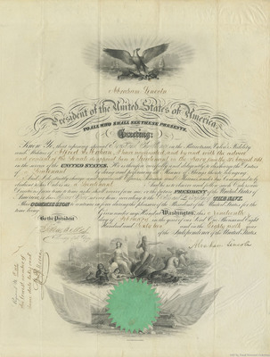 Alfred T. Mahan commission to Lieutenant, 1862 Feb 19