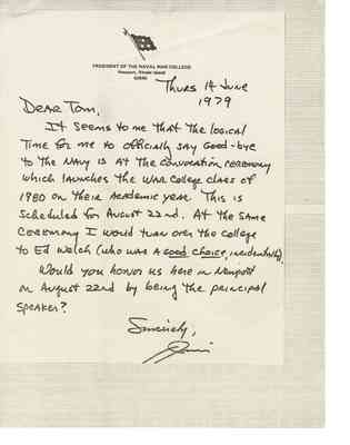 Letter from James B. Stockdale to Thomas B. Hayward, 1979 Jun 14