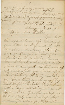 Letter From Eliza Fisher to Ann F. Fisher, August 22, 1893