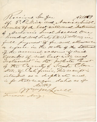 Antonio María Suñol collection, 1854-1869.