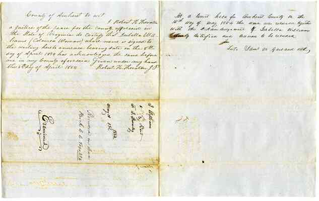 Beverly, Frederick J., etc. to Williams, Isabella: Deed, Amherst County