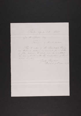 Adams Statue: Bigelow to Bond and Rogers reply, 1855 (page 1)
