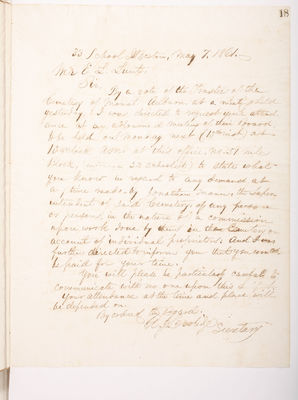 Copying Book: Secretary's Letters, 1860 (page 018)