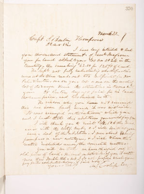Copying Book: Secretary's Letters, 1860 (page 370)