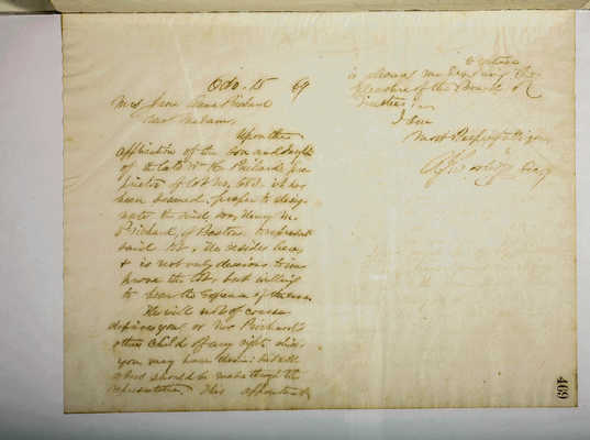 Copying Book: Secretary's Letters, 1860 (page 469)