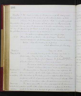 Trustees Records, Vol. 5, 1870 (page 216)